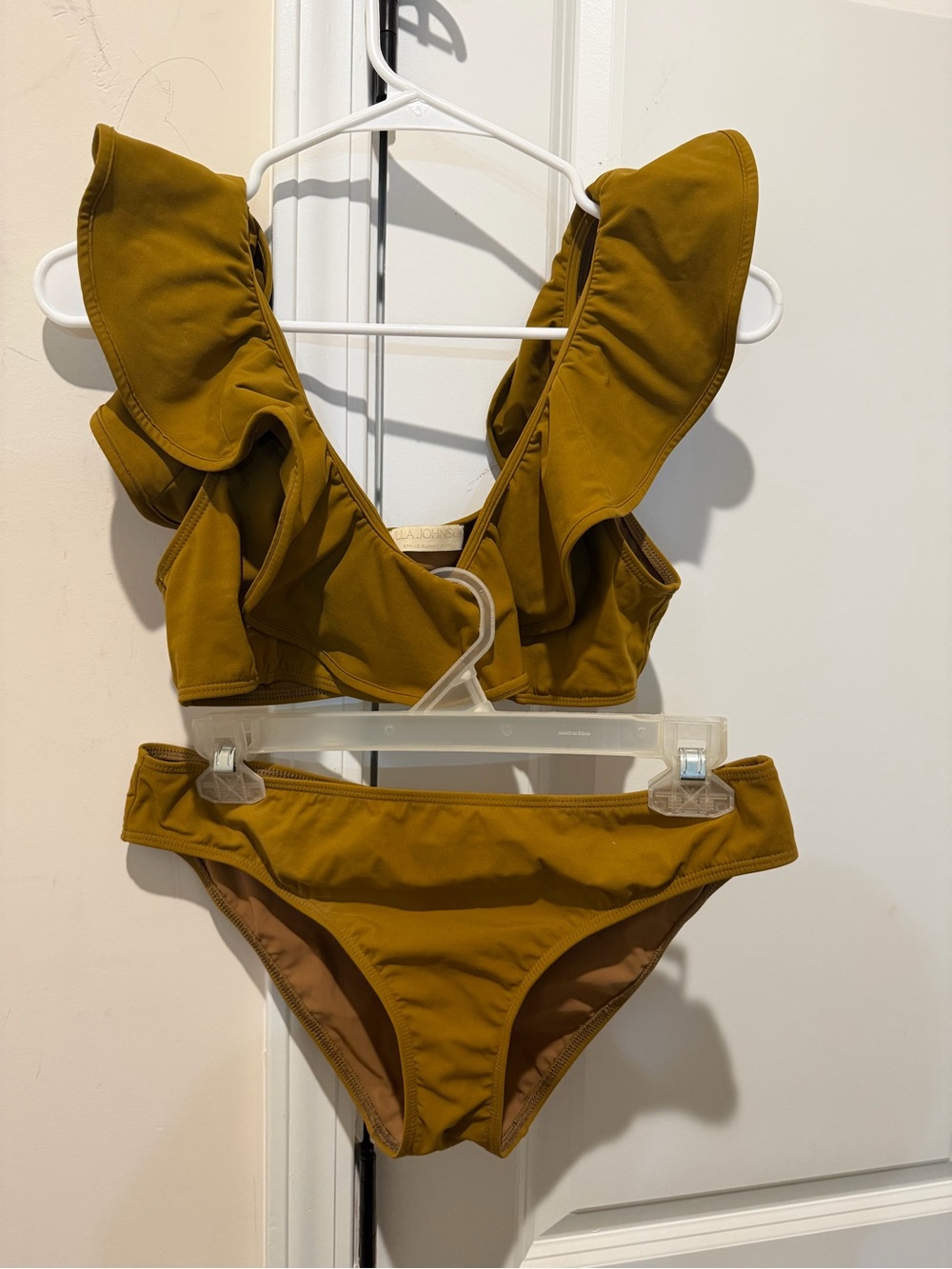 ULLA JOHNSON Ruffle Bikini Top bikini Top and Bottom-‎ Size M